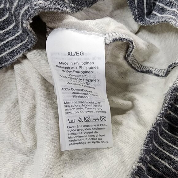 Madewell Men's Doubledown Henley Tee in Gray Stripe Cotton Size XL - Picture 8 of 14